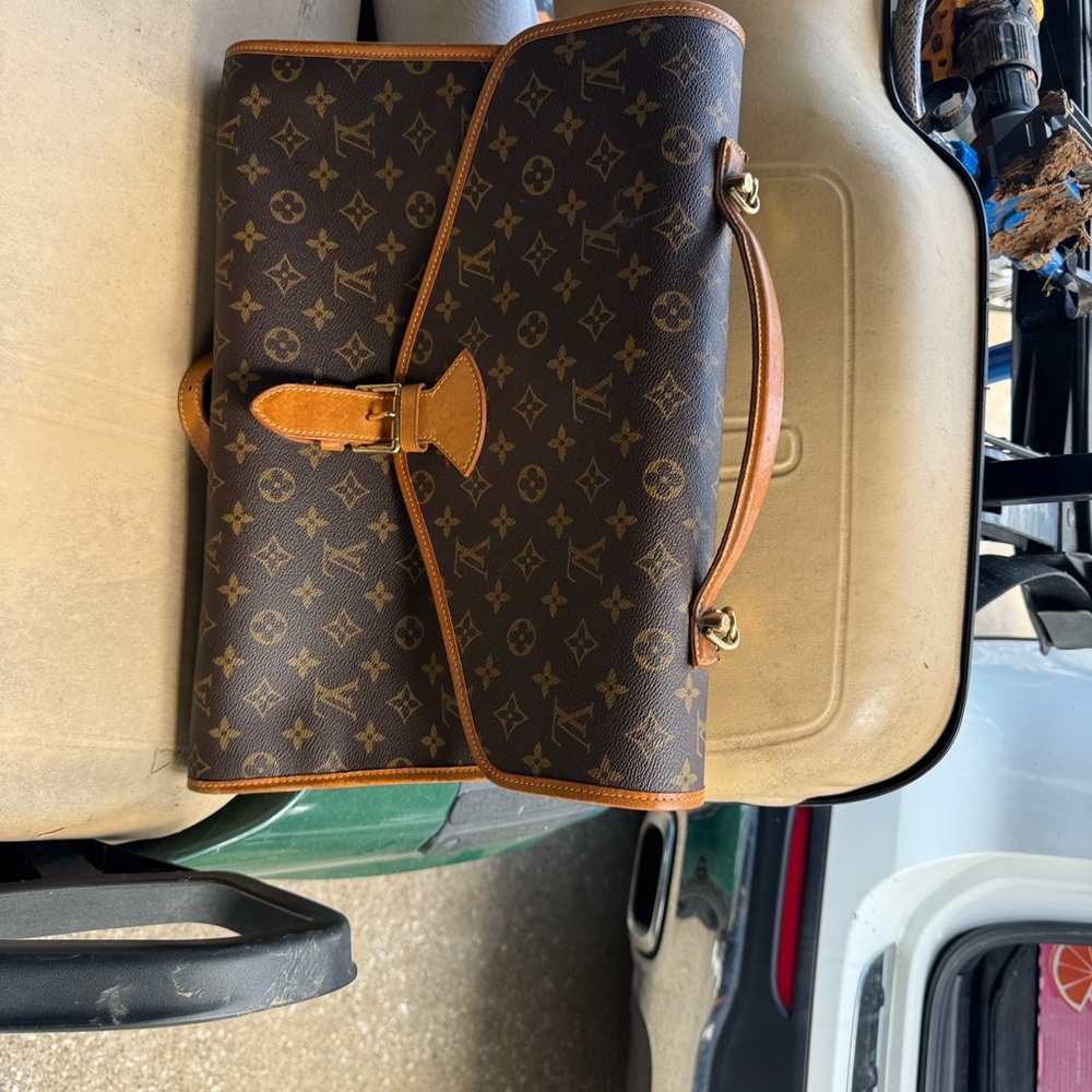 Louis Vuitton Monogram Canvas Portfolio with Tan Leather